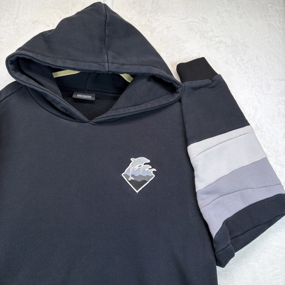 Pink Dolphin Hoodie Mens XXL Black Pullover Streetwear Logo Sweatshirt